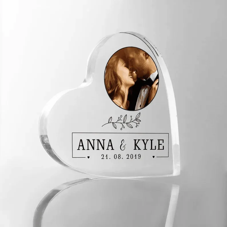 Heart Shape Acrylic Block Photo Frame