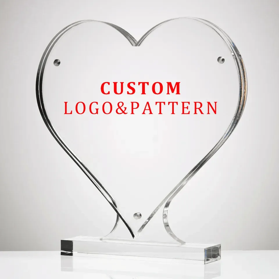 Heart Shape Acrylic Block Photo Frame