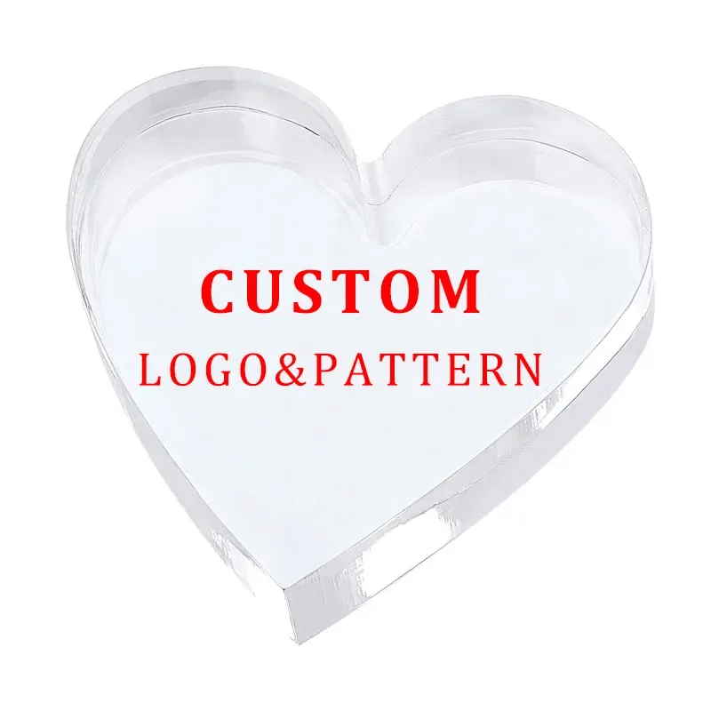 Heart Shape Acrylic Block Photo Frame