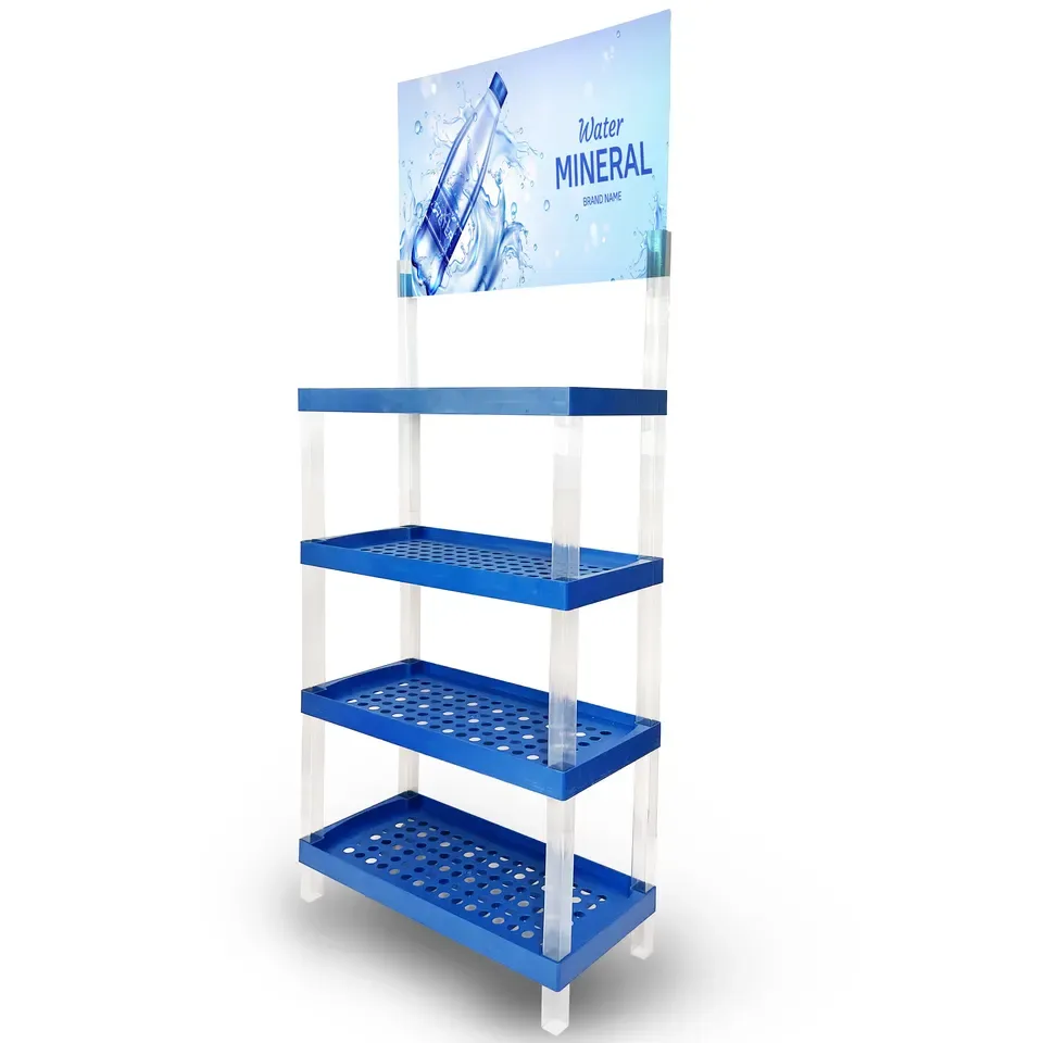 4 Tiers Floor Plastic Display Stand