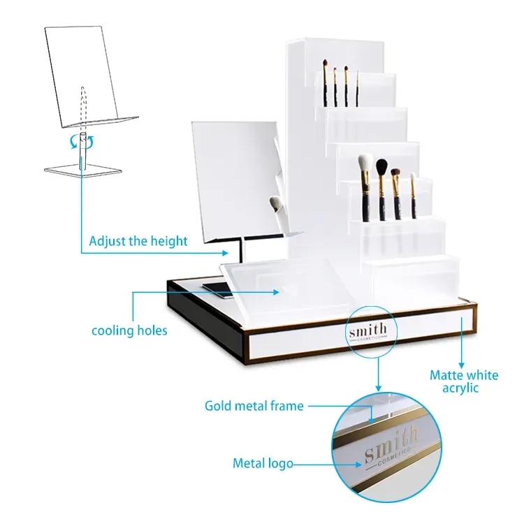 Luxury Acrylic Countertop Eyeliner Makeup Brush Display