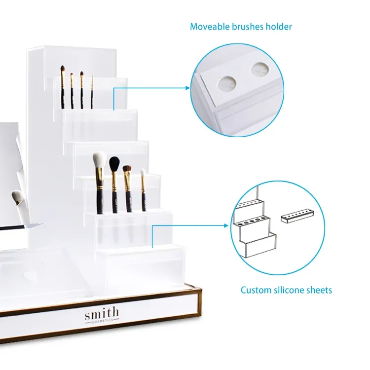 Luxury Acrylic Countertop Eyeliner Makeup Brush Display