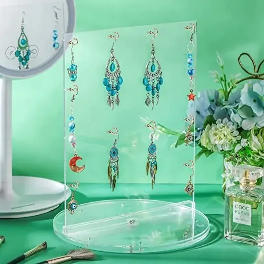 Rotation Acrylic Jewelry Double Sided Display Stand