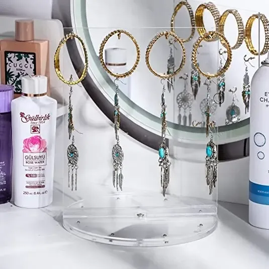 Rotation Acrylic Jewelry Double Sided Display Stand