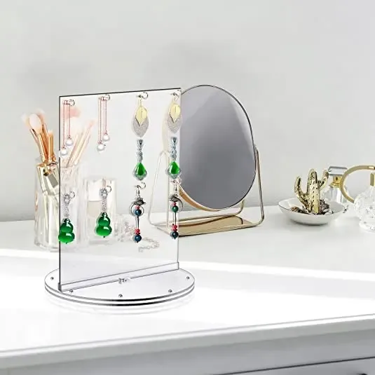 Rotation Acrylic Jewelry Double Sided Display Stand