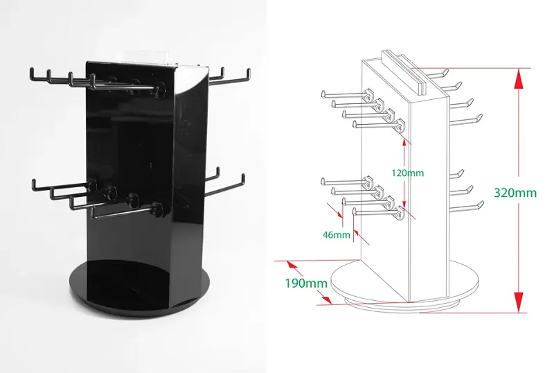 Acrylic Jewelry Display Stand Hooks