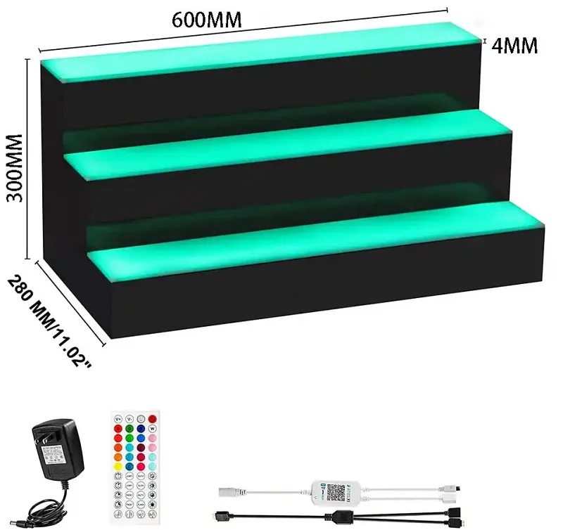RGB LED Illuminated Wine Bottle Liquor Display Stand 