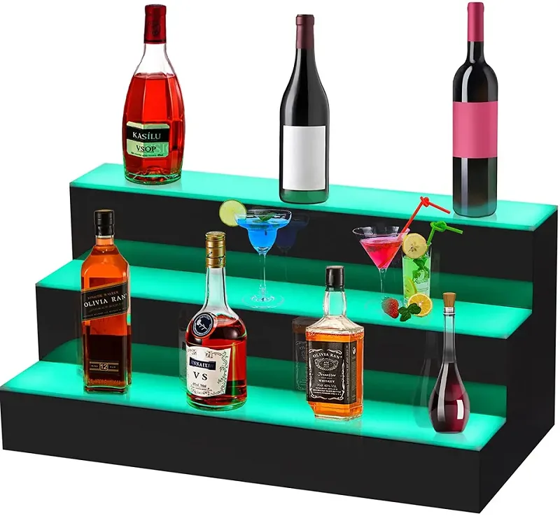RGB LED Illuminated Wine Bottle Liquor Display Stand 