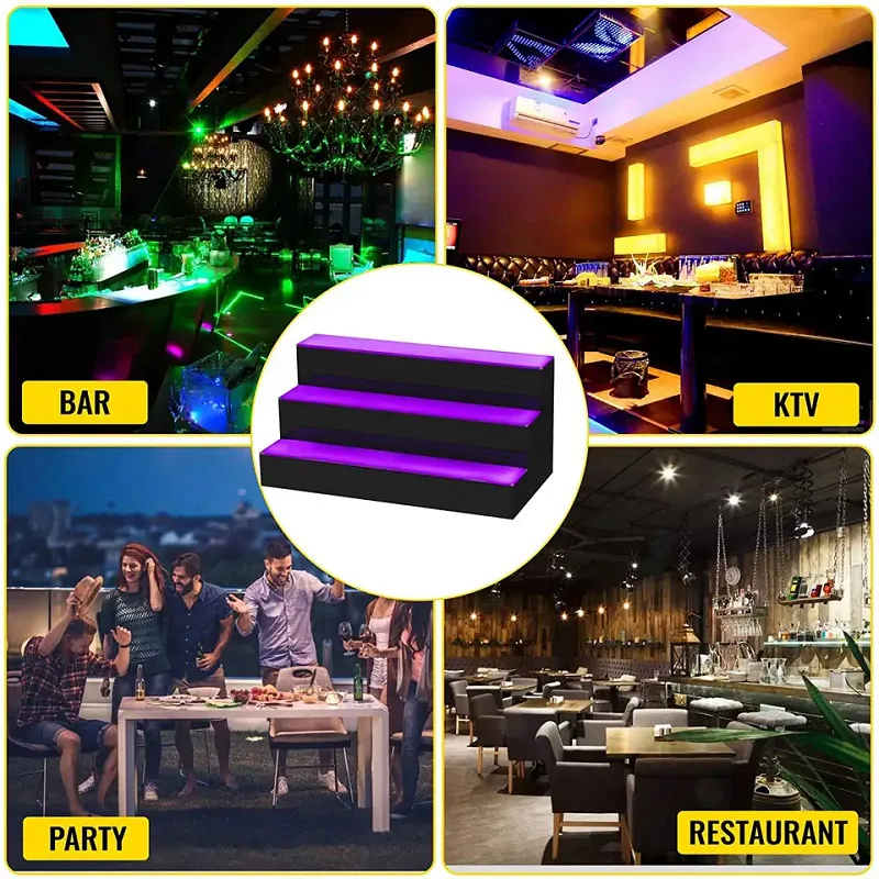 RGB LED Illuminated Wine Bottle Liquor Display Stand 