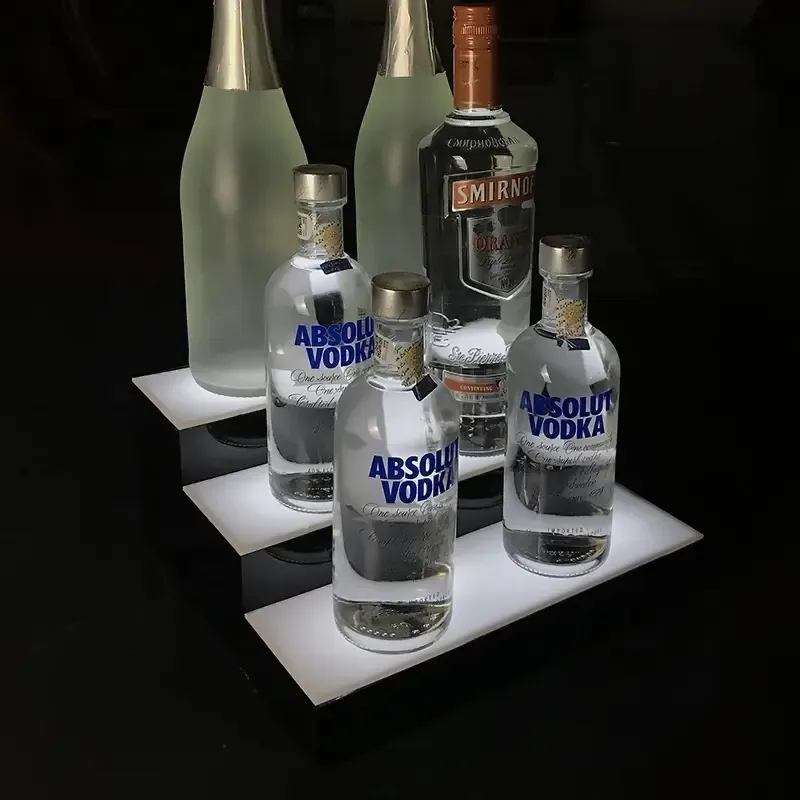 Led Acrylic Liquor Beverage Bottle Display Rack Stands