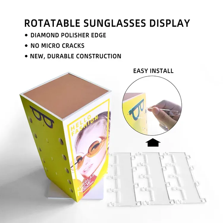 Rotating Organizer Acrylic Sunglasses Display Stand