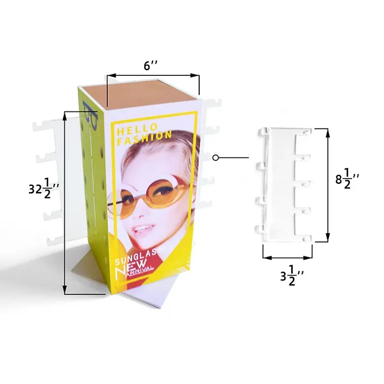 Rotating Organizer Acrylic Sunglasses Display Stand