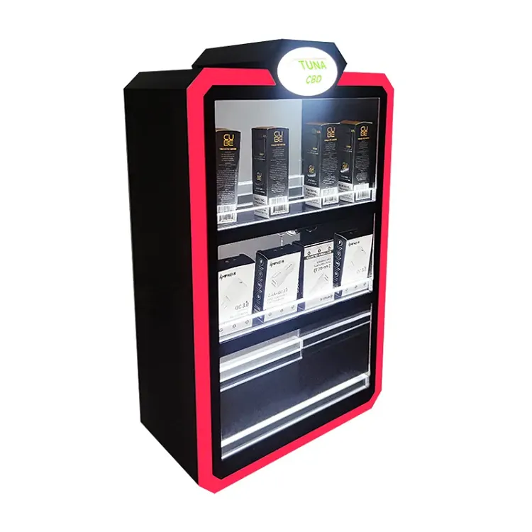 3 Tiers Acrylic Cigarette Display Stand With LED Light