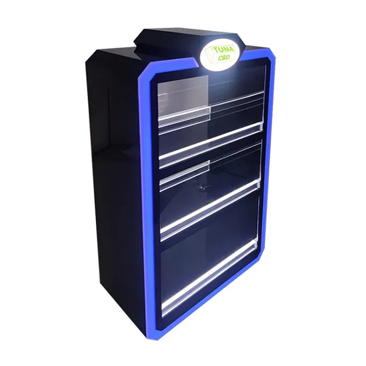 3 Tiers Acrylic Cigarette Display Stand With LED Light