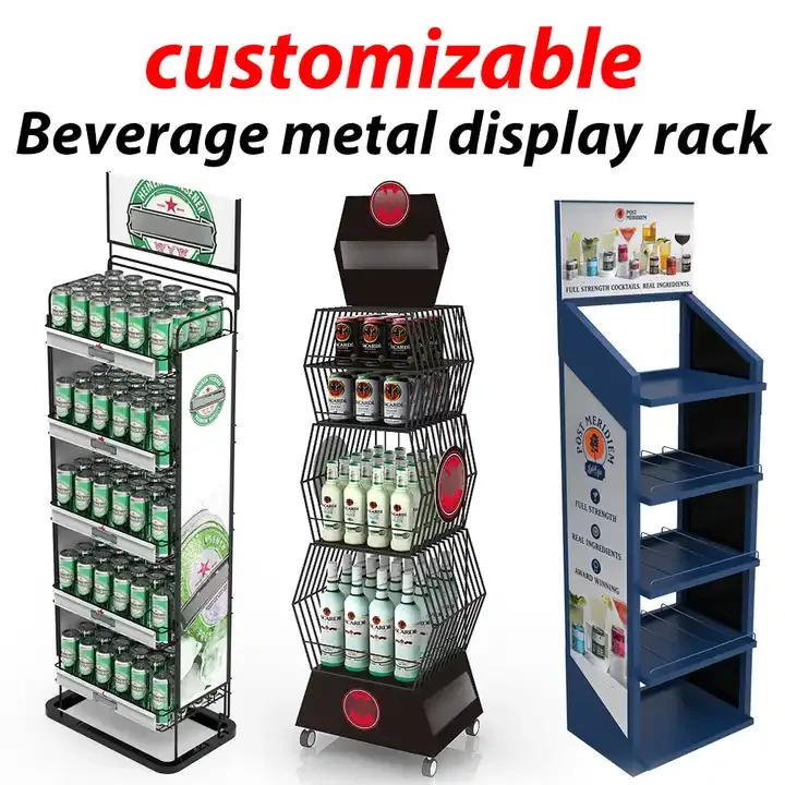 Modern 4-Layer Pegboard Metal Display Rack