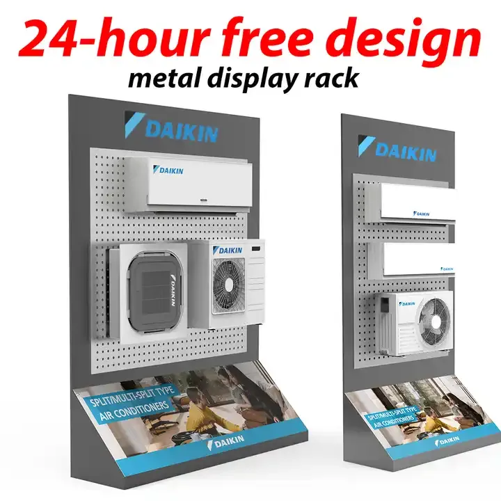 Modern 4-Layer Pegboard Metal Display Rack
