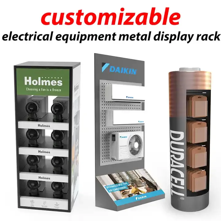 Modern 4-Layer Pegboard Metal Display Rack
