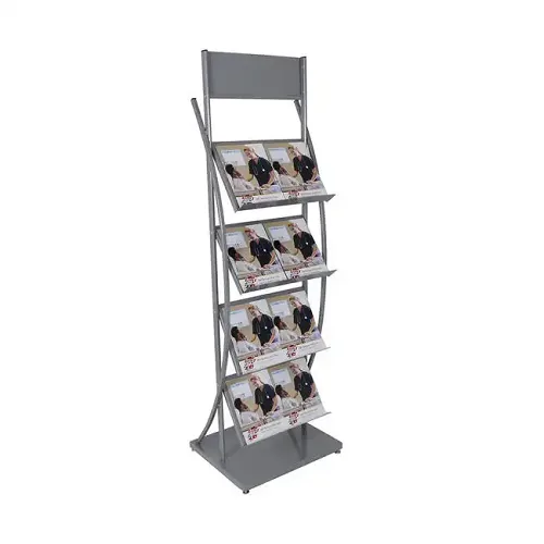 A4 Brochure Magazine Metal Floor Display stand