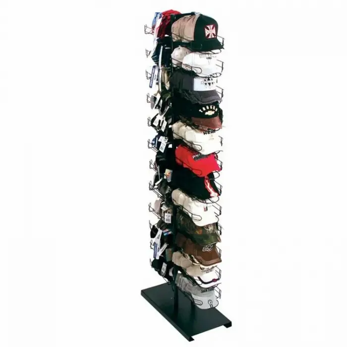 Metal Black Floor Hats and Caps Display Rack