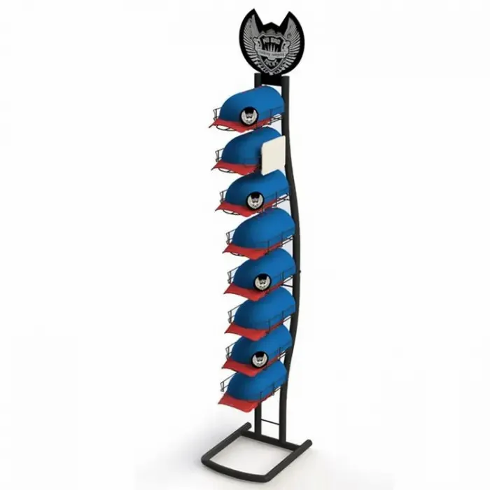Metal Black Floor Hats and Caps Display Rack