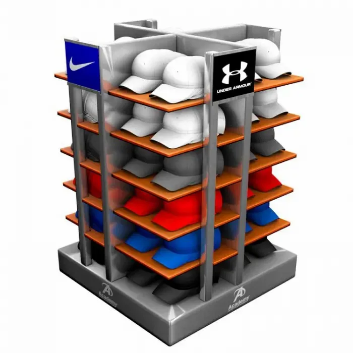 Metal Multiple Hat Display Rack For Retail Store