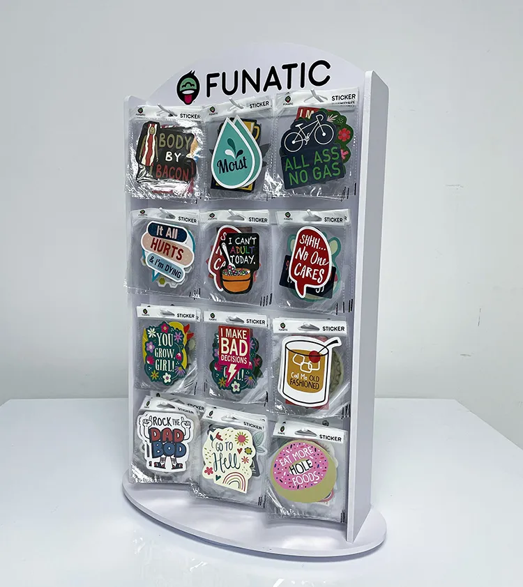 Rotating 2-way PVC Hanging Stikcer Display Rack