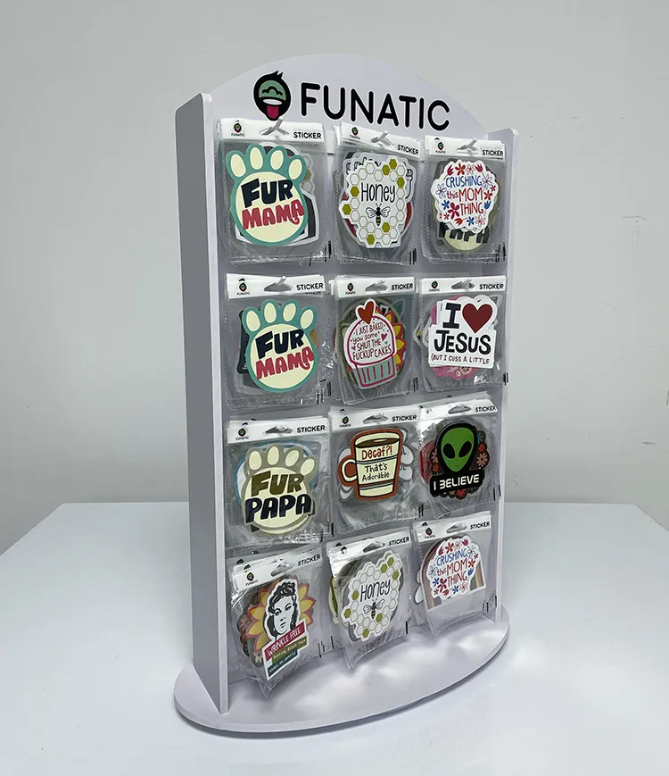 Rotating 2-way PVC Hanging Stikcer Display Rack