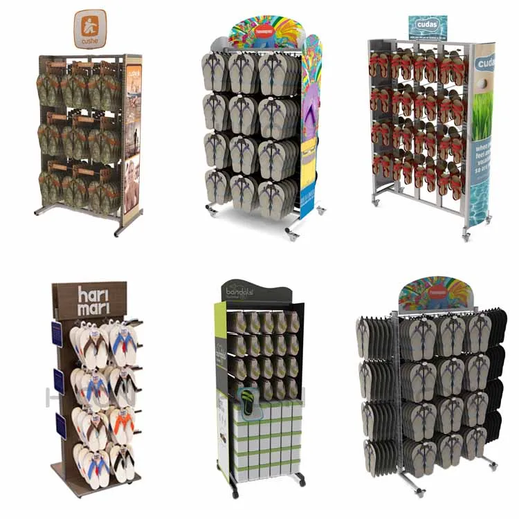 Metal Plastic Shoe Display Stands Retail