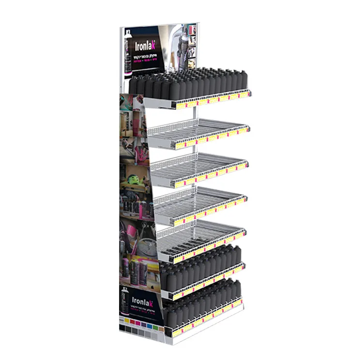 7 Tiered Retail Liqour Water Bottle Metal Display Rack 