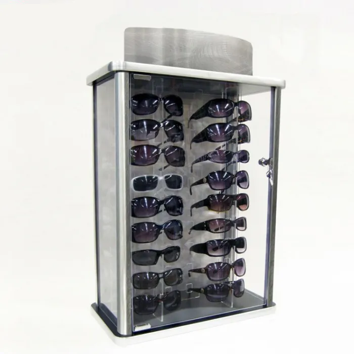 Gray Metal Desktop Sunglasses Display Case