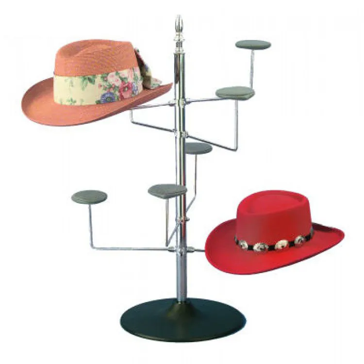 Silver Metal Counter Hat Display Racks Wholesale
