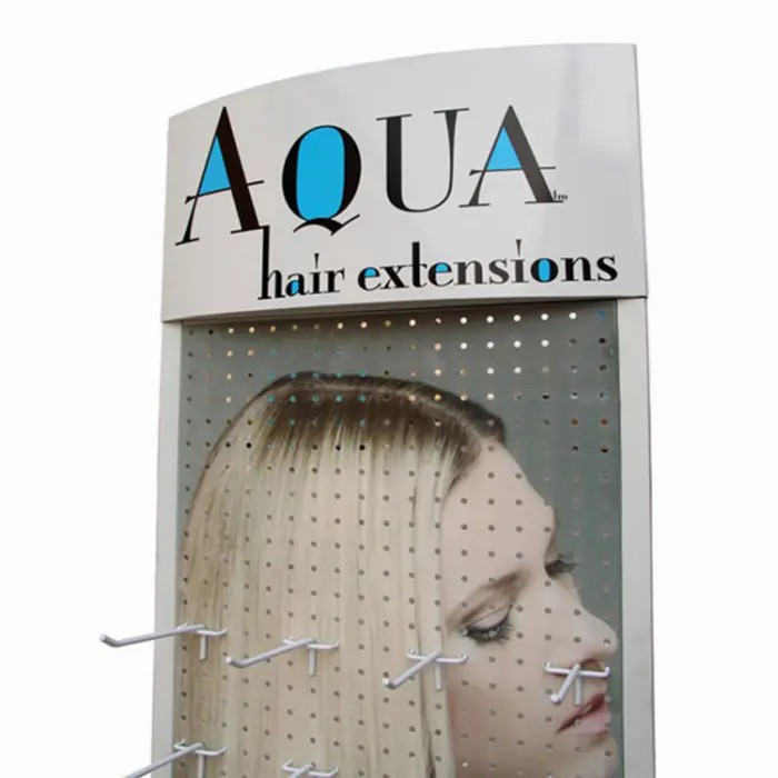 Hair Extension Display Rack Wigs Hair Branding Stand for Retail Sales