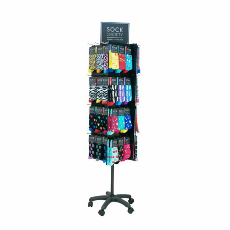 Custom Wire Sock Display Stand Retail Sock Spinner Rotating Sock Rack