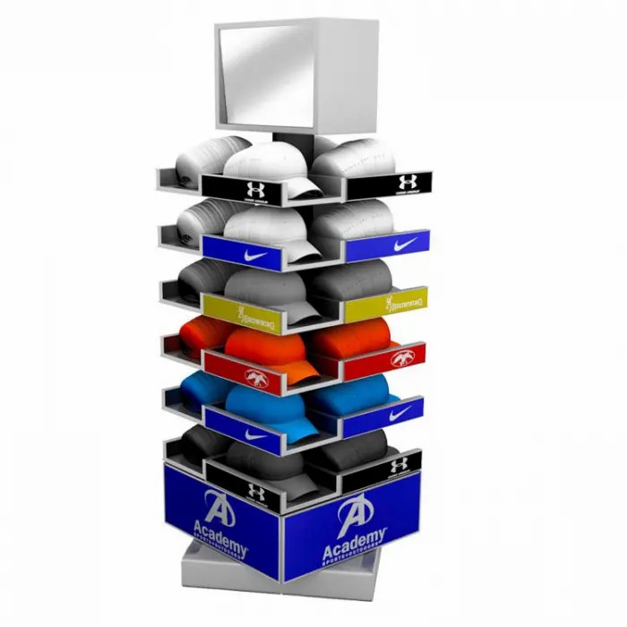 Retail Store Athletic Metal Multiple Hat Display Rack For Wholesale