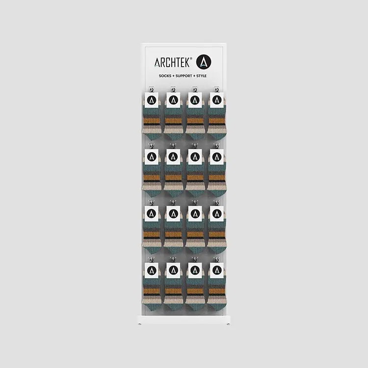 Custom Rack Hanging Stand With Hooks Double Sided Retail Sock Display 