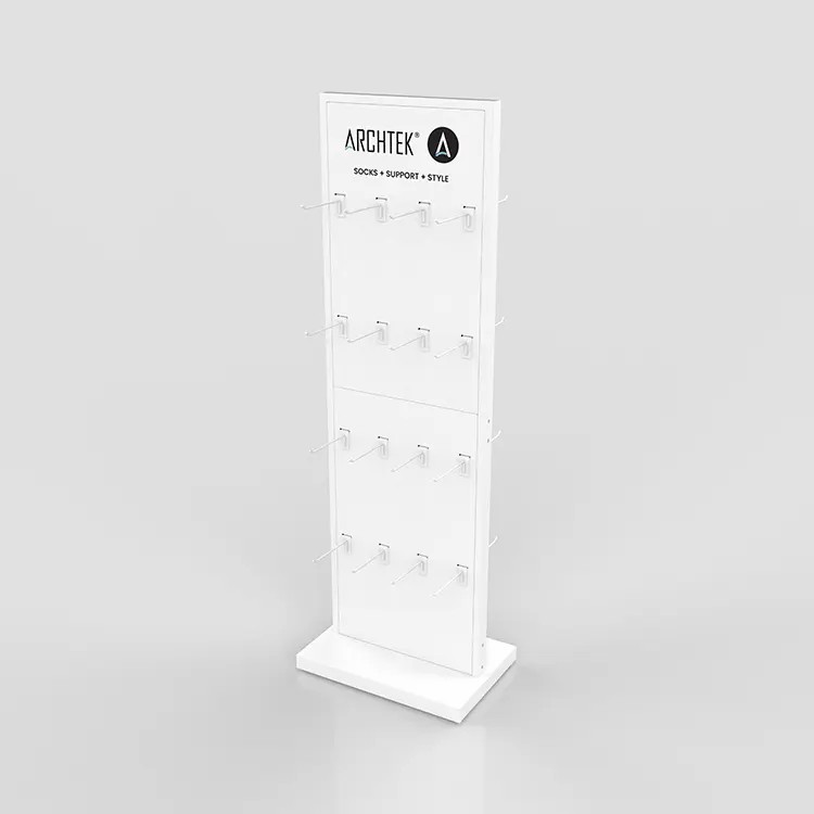 Custom Rack Hanging Stand With Hooks Double Sided Retail Sock Display 