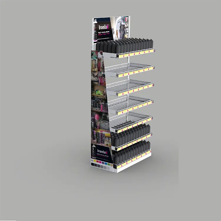 6 Tiered Retail Liqour Water Bottle Metal Display Shelf Display Rack 