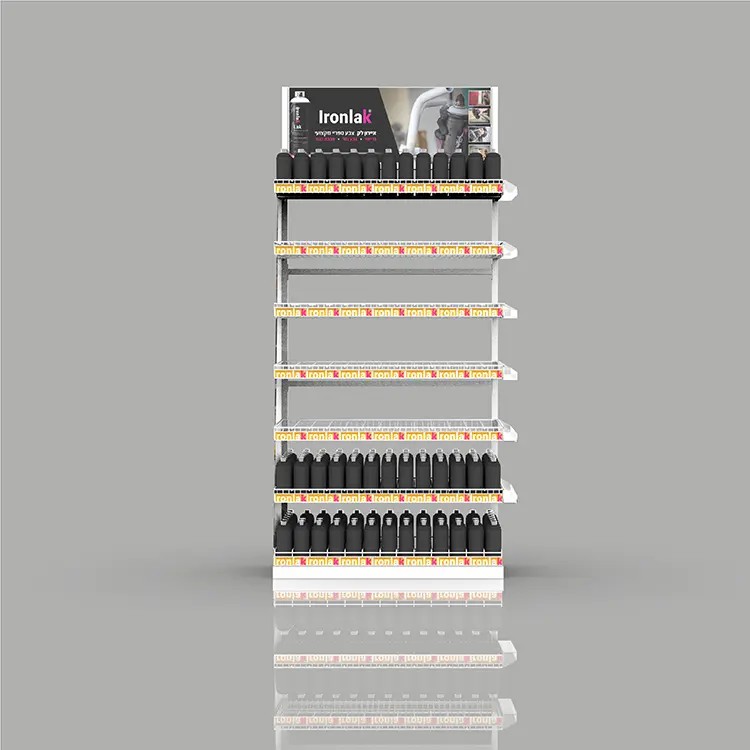 6 Tiered Retail Liqour Water Bottle Metal Display Shelf Display Rack 