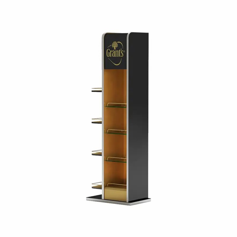 4-step Cocktail Spirit Liquor Bottle Display Commercial Liquor Shelves