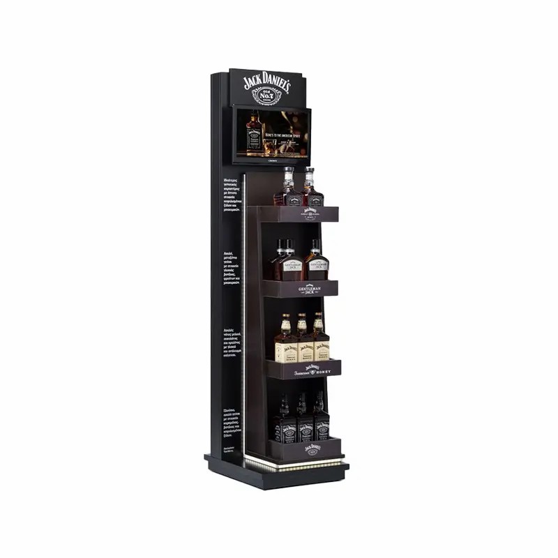 4-step Cocktail Spirit Liquor Bottle Display Commercial Liquor Shelves