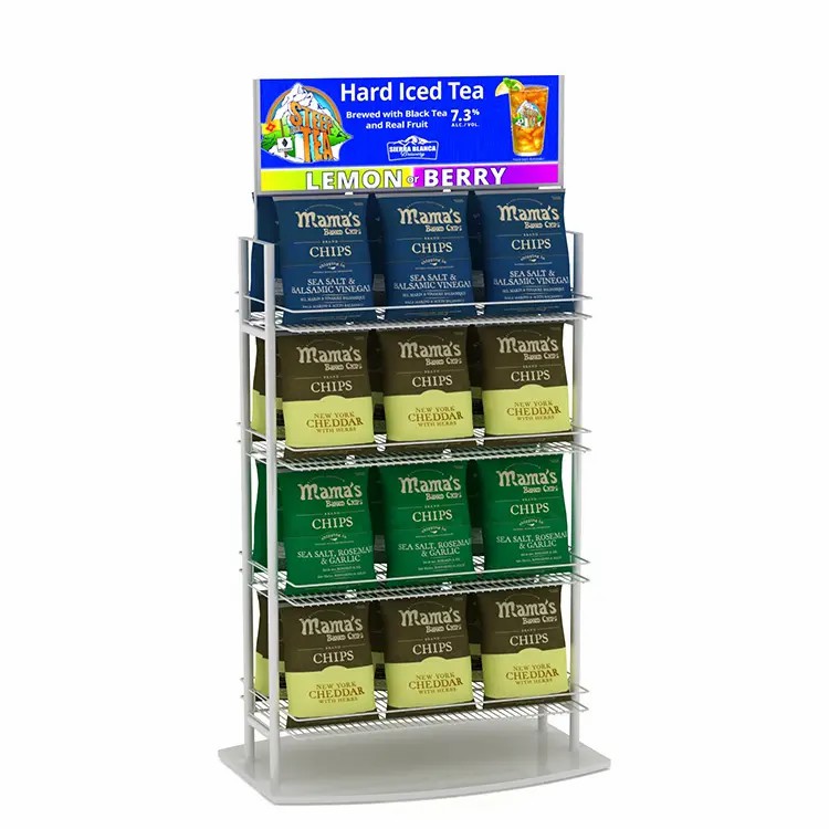 Floor Metal Energy Drink Retail Beverage Store Spirit Monster Display Rack