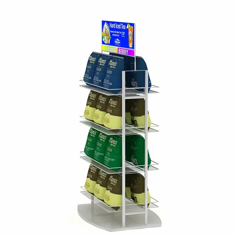 Floor Metal Energy Drink Retail Beverage Store Spirit Monster Display Rack