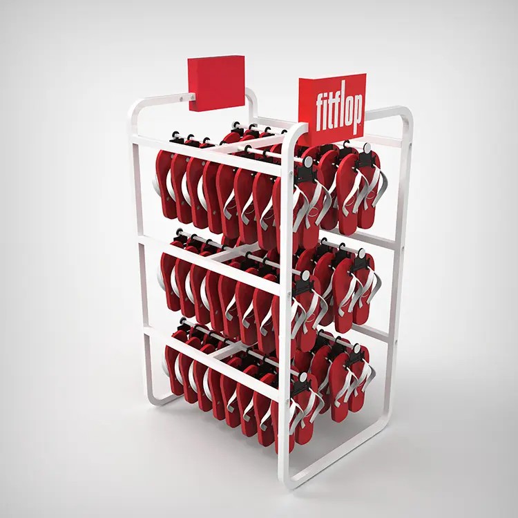 Metal Flip Flop Display Rack Vertical Shoe Display Retail Display Fixtures