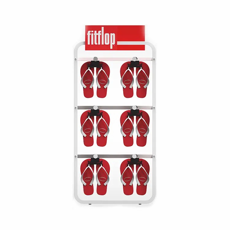 Metal Flip Flop Display Rack Vertical Shoe Display Retail Display Fixtures