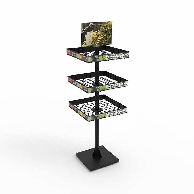 3-Tier Retail Metal Display Fixture Dog Treat Store Ingredients for Pet Store 