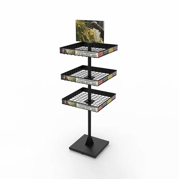 3-Tier Retail Metal Display Fixture Dog Treat Store Ingredients for Pet Store 