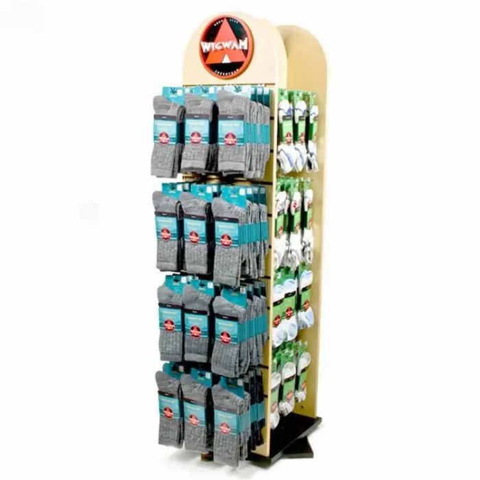Creative White Wood Happy Socks Display Stand Tree Shape Floor