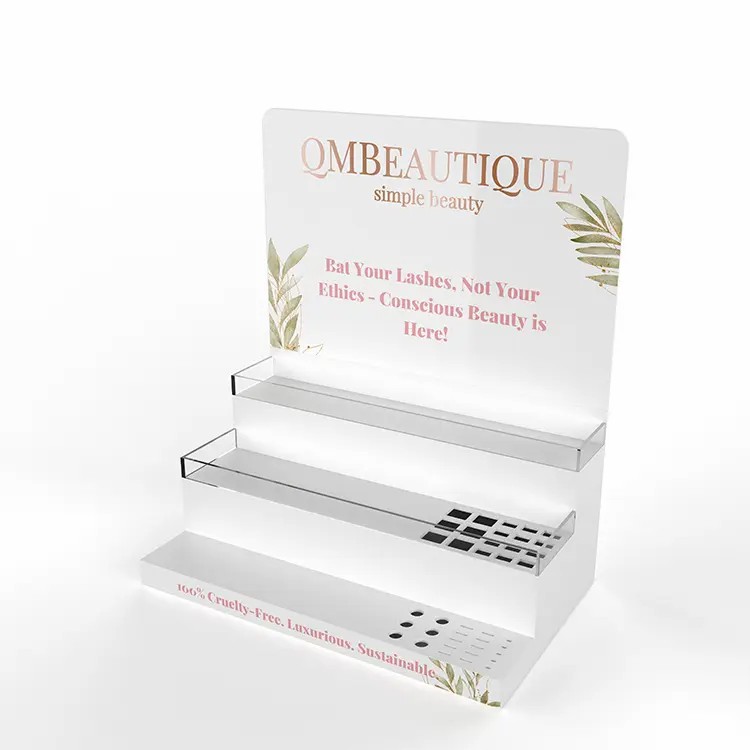 3 Tier Acrylic Beauty Store Lash Countertop Display Stand