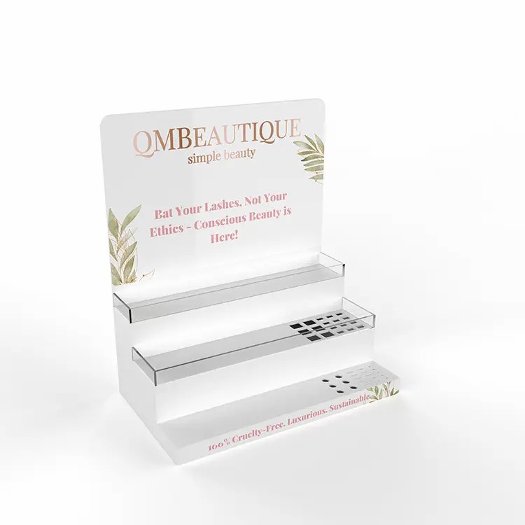 3 Tier Acrylic Beauty Store Lash Countertop Display Stand